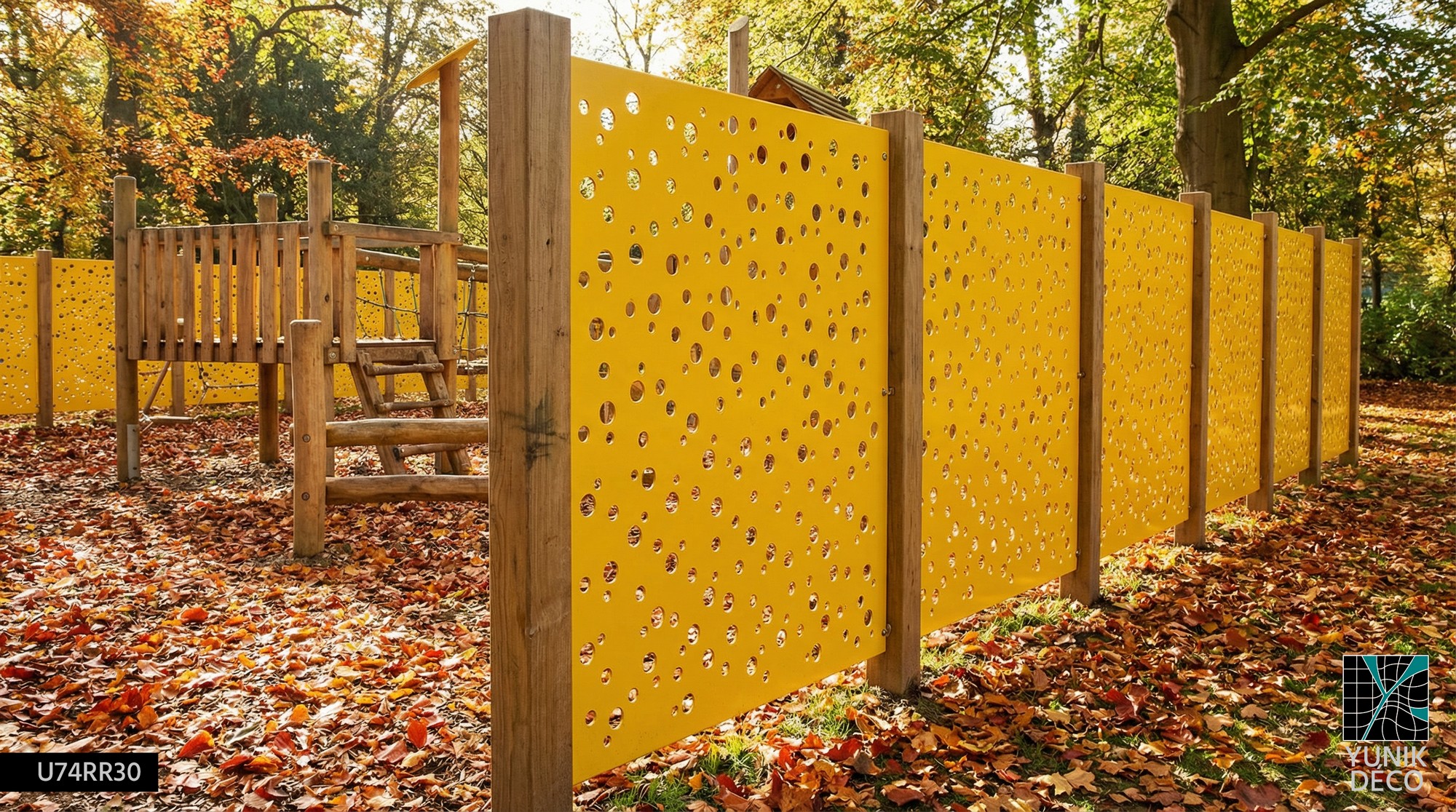 Concevoir une sécurité des enfants par une clôture qui devient complice des jeux, élaboration par Yunik Déco